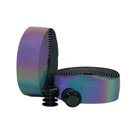 DHYUACN Lenkerband Fahrradlenkerband, Rennrad, nachtleuchtendes, blendendes Lenkerband, leuchtende, Bunte MTB-Lenkerstreifen aus PU-Leder, Fahrradgabel-Griffband