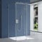 doporro U-Form Duschkabine 100x140x195cm Duschabtrennung mit Schiebetür ESG-Sicherheitsglas Klarglas 4-Punktbefestigung inkl. beidseitiger Easy-Clean-Beschichtung Ravenna17-2UK