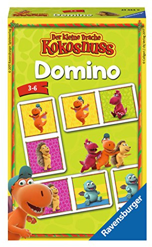 Ravensburger 23434 - Der kleine Drache Kokosnuss Domino - Kinderspiel/ Reisespiel