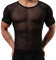 Panegy Herren Sexy Transparent T Shirt Glatt Gaze Slim Fit Tops Unterwäsche Reizwäsche Herstellergröße XL/EU L Schwarz