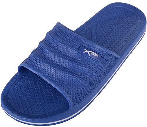 ABSOLUTE FOOTWEAR Sandalias para hombre, para piscina, playa, ducha, vacaciones, zapatos, Navy, 39 1/3 EU
