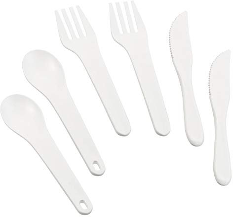 PEARL Outdoorbesteck: 2er-Set Besteck für Pausensnack & Picknick, mit Messer, Gabel & Löffel (Reise-Besteck-Set, Besteck-Reiseset, Campinggeschirr)