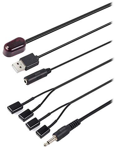 HOUSON IR Repeater Infrarot Verlängerung Extender zur Fernbedienungserweiterung mit 1 Empfänger 4 Sendern und USB-Kabel IR System für Verstärker Kabelbox Satelliten TV Receiver CD DVD Blu-ray Player