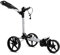 tour made RT-160 Flatfold 3-Rad Push Golftrolley klappbar I Zuladung bis 25kg - starker Alu-Rahmen I Deutsche Markenqualität I viel Zubehör inklusive (Silver-Black)