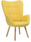 MEUBLE COSY Sessel Relaxsessel Lehnstühle Polstersessel Einzelsofa mit Holzbein Ohrensessel für Wohnzimmer Schlafzimmer Büro Vanity, Stoff, Gelb