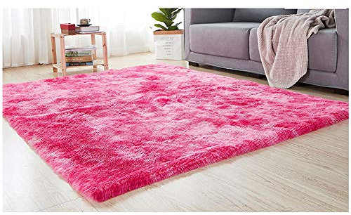 GUOCU Faux Lammfell Schaffell Teppich Flauschig Nachahmung Wolle Teppich Longhair Fell Extra Weich Hochflor Teppich Optik Gemütliches Schaffell Bettvorleger Sofa Matte Wohnzimmer Teppich,Rosa3,40x60