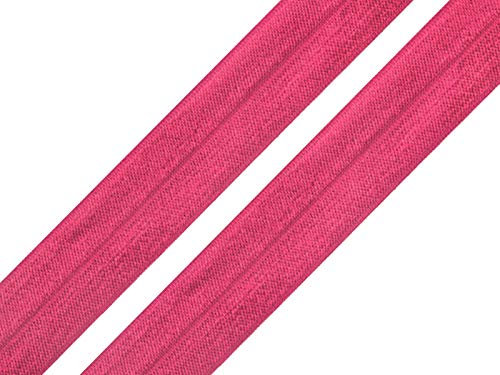 maDDma 1m Falzgummi 20mm Faltgummi elastisches Einfassband Schrägband Saumband Farbwahl, Farbe:Himbeer