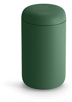 Fellow Carter Move Travel Mug - Wide Mouth Vacuum-Insulated Stainless Steel Coffee and Tea Tumbler with Ceramic Interior, Cargo Green, 16 oz Cup