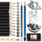 Vicloon Bleistift Set,18 Stück Skizzen Set, Zeichenstifte, 12B, 10B, 8B, 7B, 6B, 5B, 4B, 3B, 2B, B, HB, F, H, 2H Graphitstifte für Kinder, Erwachsene, Künstler, Studenten, Anfänger
