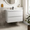 Affine® 600mm Vanity Unit Wash Basin Sink Bathroom Wall Mounted Storage Cabinet Cupboard Cloakroom, Soft Close Drawers, White Gloss