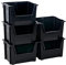 BiGDUG x5 Large Stacking Bins Warehouse Garage Storage 320h x 495w x 390d mm (5 Black)