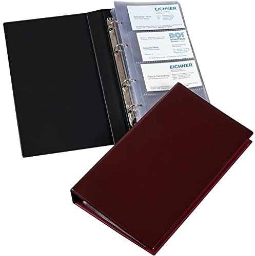 Visitenkartenalbum A5 240 Karten Visitenkarten-Ringbuch, rot
