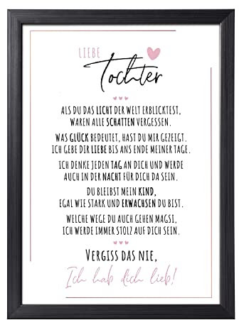 Definition Poesie Kunstdruck-Poster | Weihnachtsgeschenke Tochter Geschenke | Wandbilder Wohnzimmer | Weihnachten Geschenk Tochter Geburtstag | Wanddeko Deko Wohnzimmer | DINA A4 mit Rahmen Schwarz