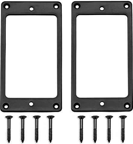 MAXCHEER 2 x flacher Humbucker-Tonabnehmerring aus Metall für E-Gitarre (schwarz)