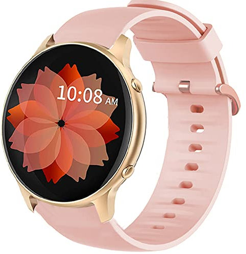 Blueshaweu Armband Kompatibel Für TUYOMA 1,28 Zoll Smartwatch Damen, Sport Silikon Classic Ersatz Uhrenarmband Für TUYOMA LW36 Smartwatch (Rosa)