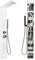 MINGYI Colonne de Douche Hydromassante, avec Douchette et Pommeau, 4 Modes de Douche, Connecteur DIN Standard 1/2'' (Blanc, 15×130 cm)