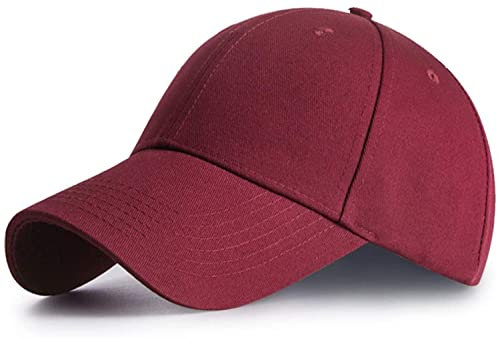 Etyepoh Baseball Cap Herren Damen Kappe Verstellbare Baumwolle Outdoor Running Freizeit Basecap (as3, Alpha, one_Size, A-Wein rot 02)