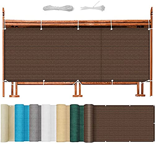 Sichtschutz Balkon 60 x 250 cm Wind- und UV-Schutz, Privatsphäre Sichtschutzzaun mit Ösen und Kabelbinder für Balkon Terrasse Garten, Taupe