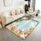 Loussiesd Seesterne Muschel Conch Wohnzimmer Teppiche Küste Strand Ozean Dekor Teppich Zimmer Dekor Hawaiian Strand Dekor Akzent Teppich Tropische Innenbodenmatte Moderne Teppich 150x200 cm