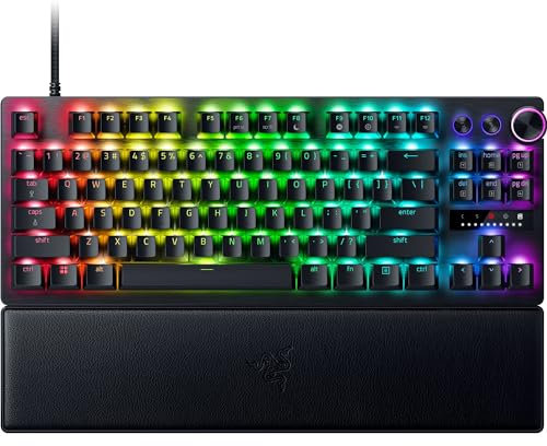 Razer Huntsman V3 Pro Tenkeyless - Analoge optische E-Sport TKL-Tastatur ohne Ziffernblock - Snap Tap & Rapid Trigger (Digitaler Drehregler, Doubleshot-PBT-Tastenkappen) US-Layout | Schwarz