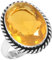 925 Sterling Silber Frau Schmuck Citrin Quarz Ring Größe 60 (19.1) (99031_CIT_R10.5)