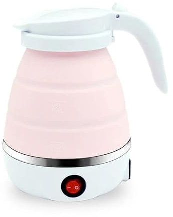 Mini Foldable Electric Kettle Collapsible Kettle Portable Suitable for Home Travel and Camping (Pink)