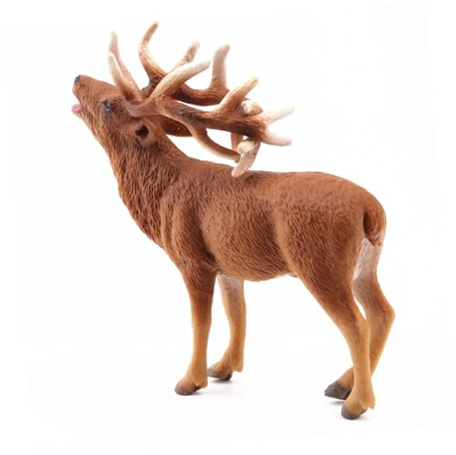 Toyvian Rothirsch Ornament aus PVC Detailliertes und Massives Hirschmodell als Dekoratives Wildtier Ornament für Büro und Weihnachtsfeier