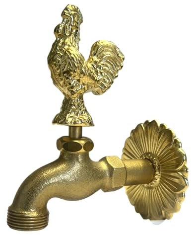 RUBINETTO GALLO OTTONE 3/4M CON FILETTO ENTRATA 1/2, Made in Italy, rubinetto da esterno