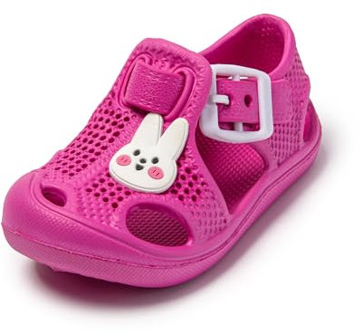 JOMIX Sandali Estivi Traspiranti per Bambini Scarpe in Gomma EVA Antiscivolo Punta Chiusa Comode e Fresche SP9447 (Fuxia,25)