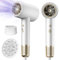 Asciugacapelli, Phon Capelli Professionale, 2400W Asciugacapelli da Viaggio, Bacchetta e diffusore concentratori tecnologia a ioni negativi, 3 velocità, 3 impostazioni di calore e aria fredda (bianco)