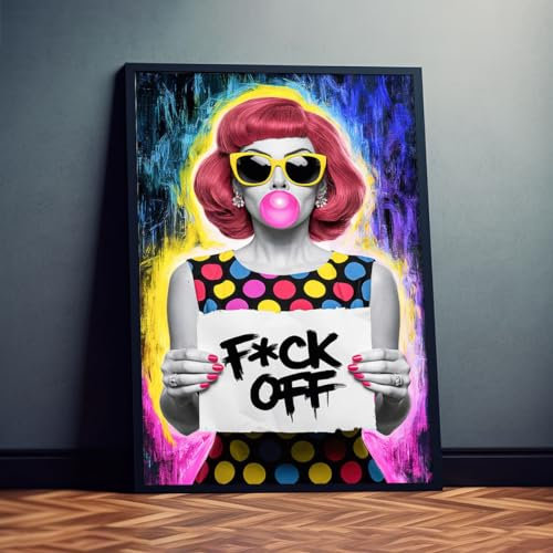 Dekomundo ?F*ck Off? Spruch Poster Bild zum Einrahmen Wandkunst für Wohnzimmer oder Büro, 40x50 cm