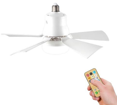 Mifull Ceiling Fans with Lights and Remote Control - 30W Household Remote Control Flower Ceiling Fan Light - Light Dimmable Quiet Ceiling Fan - for Bedroom Living Room (White)