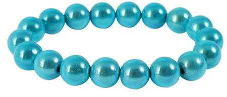 Akzent Armband mit Farbenfrohen Kunstperlen in 8, 10 und 12mm - Elastisches Sommer Kugelarmband in 13 Farben Geschenkidee