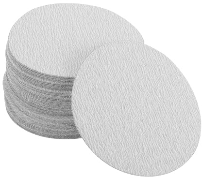 INFINAUTO Sanding Discs, 3.94 180 Grit Automotive Repair Round Hook and Loop Sandpaper Aluminum Oxide White, 50 Pcs