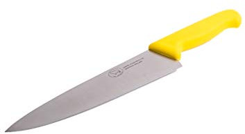 THE SMITHFIELD Samprene 8 Chef’s Knife – Versatile High-Carbon Stainless Steel Blade with Ergonomic Polypropylene Handle – Yellow Handle for Cooked Meat– Dishwasher Safe