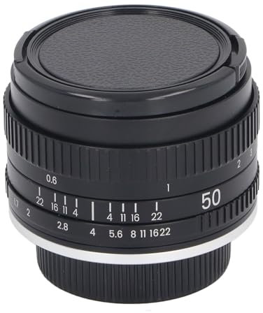 Objectif à Grande Ouverture 50mm F1.7, Caméra à Mise au Point Fixe Manuelle, Objectif de Portrait Plein Cadre pour Appareil Photo DSLR sans Miroir à Monture F