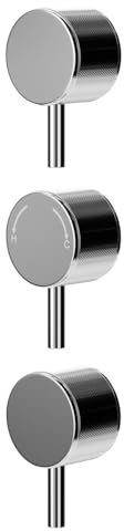 Wholesale Domestic Colore Polished Chrome Industrial Style Fully Knurled Control Handle Set for Triple Shower Valve