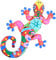 BATHVEVE Eisen Gecko Bunte Eidechsenkunst Gecko Wandkunst Dekorationen Wand Gecko Skulptur Dekorative Wandbehang Gecko Kunst Kleines Ornament Wanddekoration Für Draußen