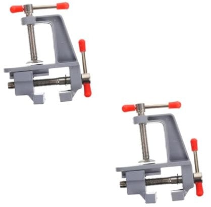 Homoyoyo 2pcs Mini Flat Table Vise Clamp Bench Vise for Woodworking DIY Craft Jewelry g Type