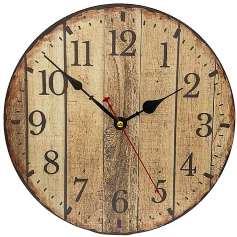 YOAI Wanduhr Küchenuhr Modern Ohne Tickgeräus Holz 30cm Wanduhren für Büro, Wohnzimmer, Küche, Schule Kinderzimmer
