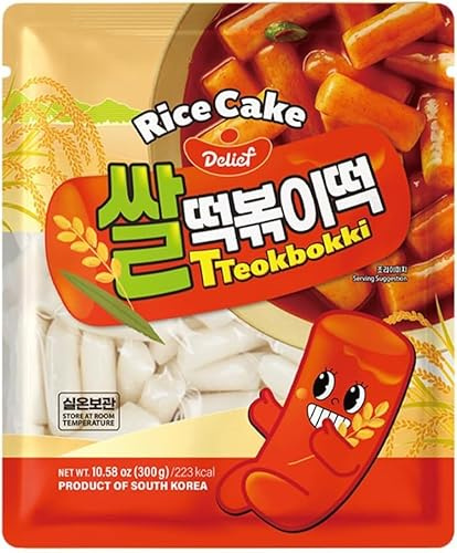 Delief Korean Rice cake, Teokbokki, 300g, Vegan, Glutenfree, NON GMO, Made in Korea