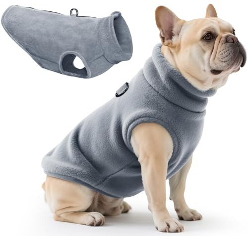 Oslueidy Hundemantel Fleece Hunde Jacken Hund warme Mäntel Winter Haustier Kleidung Hoodies Pullover Jumpsuit Hund Schnee Outfits Weste für kleine mittlere große Hunde XS-XXL (Grau, M)