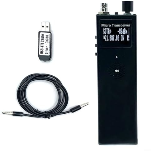 uSDX - Ricetrasmettitore portatile HF QRP 0,5-30 MHz con modalità CW AM SSB, 10/15/20/40 m, radio portatile in metallo a 4 bande, display, altoparlante built‑in, interfaccia BNC Antenna