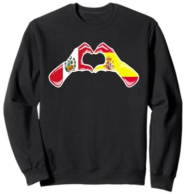 Bandera de Perú España - Corazón Español Peruano Sudadera