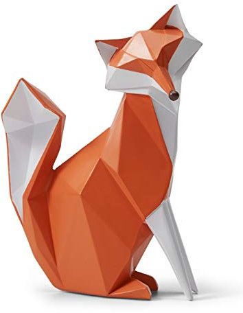 HAUCOZE Fuch Figur Skulptur Fox Deko Statue Tier Geschenk Modern Arts Polyresin 20cm