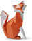 HAUCOZE Fuch Figur Skulptur Fox Deko Statue Tier Geschenk Modern Arts Polyresin 20cm