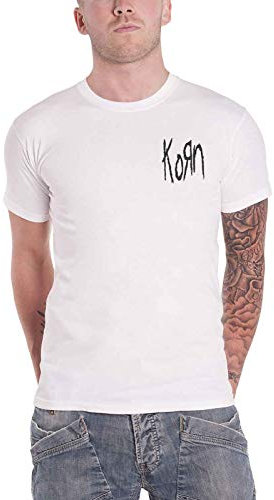 Korn T Shirt Serenity of Suffering Scratch Band Logo Nue offiziell Herren Weiß S