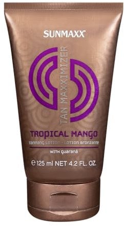 SUNMAXX TAN MAXXIMIZER Tropical Mango Tanning Lotion I Bräunungslotion I Fruchtiges Mango Aroma I Guarana Extrakt I Gleichmäßige Bräune I Leichte Textur
