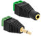1x Klinken Stecker + 1x Buchsen 3,5mm Adapter > Terminalblock 2 Pin Schraub Klemme Set