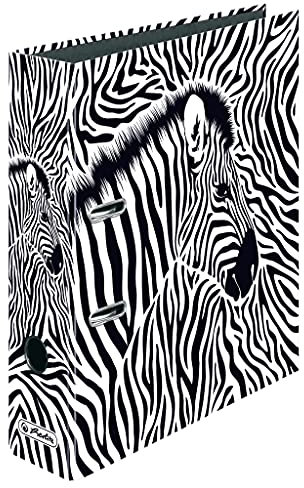 Herlitz 50036745 Ordner maX.file, A4, 8cm, Motiv: Zebra, 1 Stück mehrfarbig